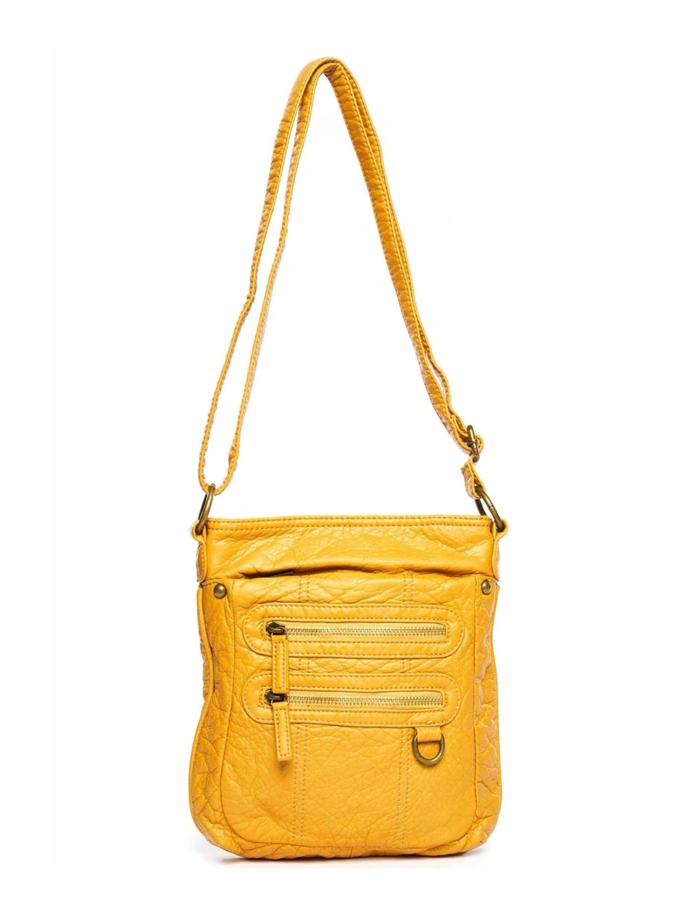 Ampere Creations The Willa Soft Vegan Leather Crossbody Bag Mustard Yellow